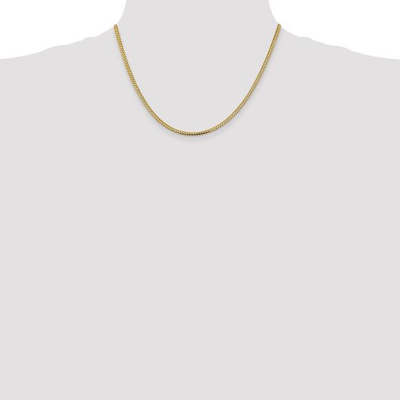 2.25mm 14k Yellow Gold Solid Franco Chain Necklace, 18 Inch - Picture 3 of 8